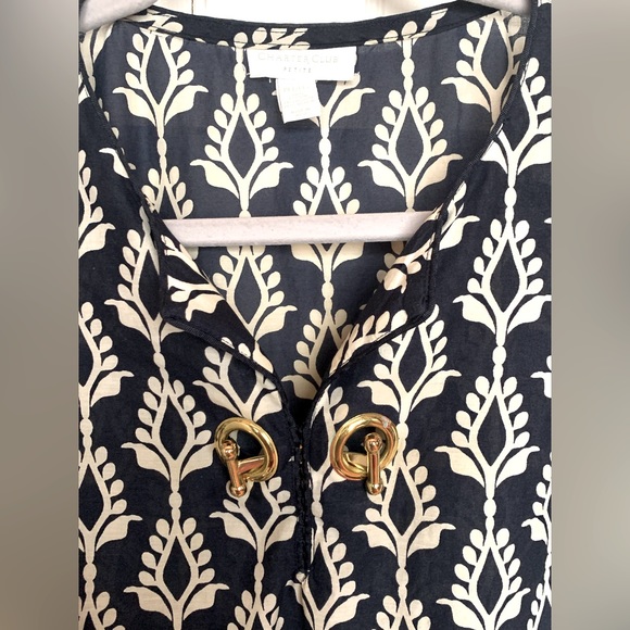 Charter Club Tunic Navy and Cream size petite large - Picture 5 of 9